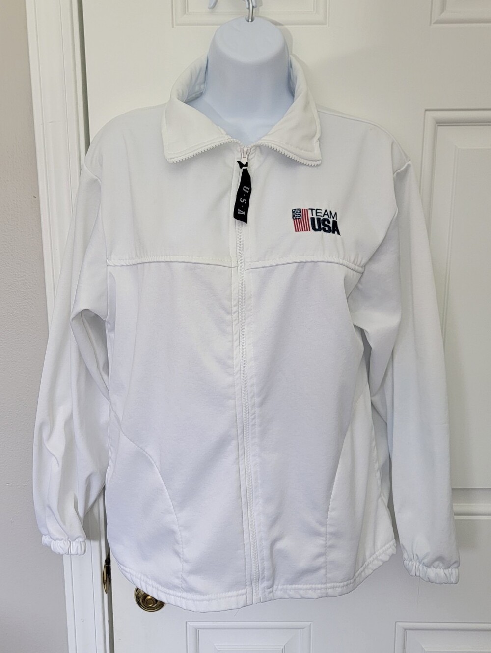 Team USA Officially Licensed White Full Zip Jacket - Size Wom M Olympics